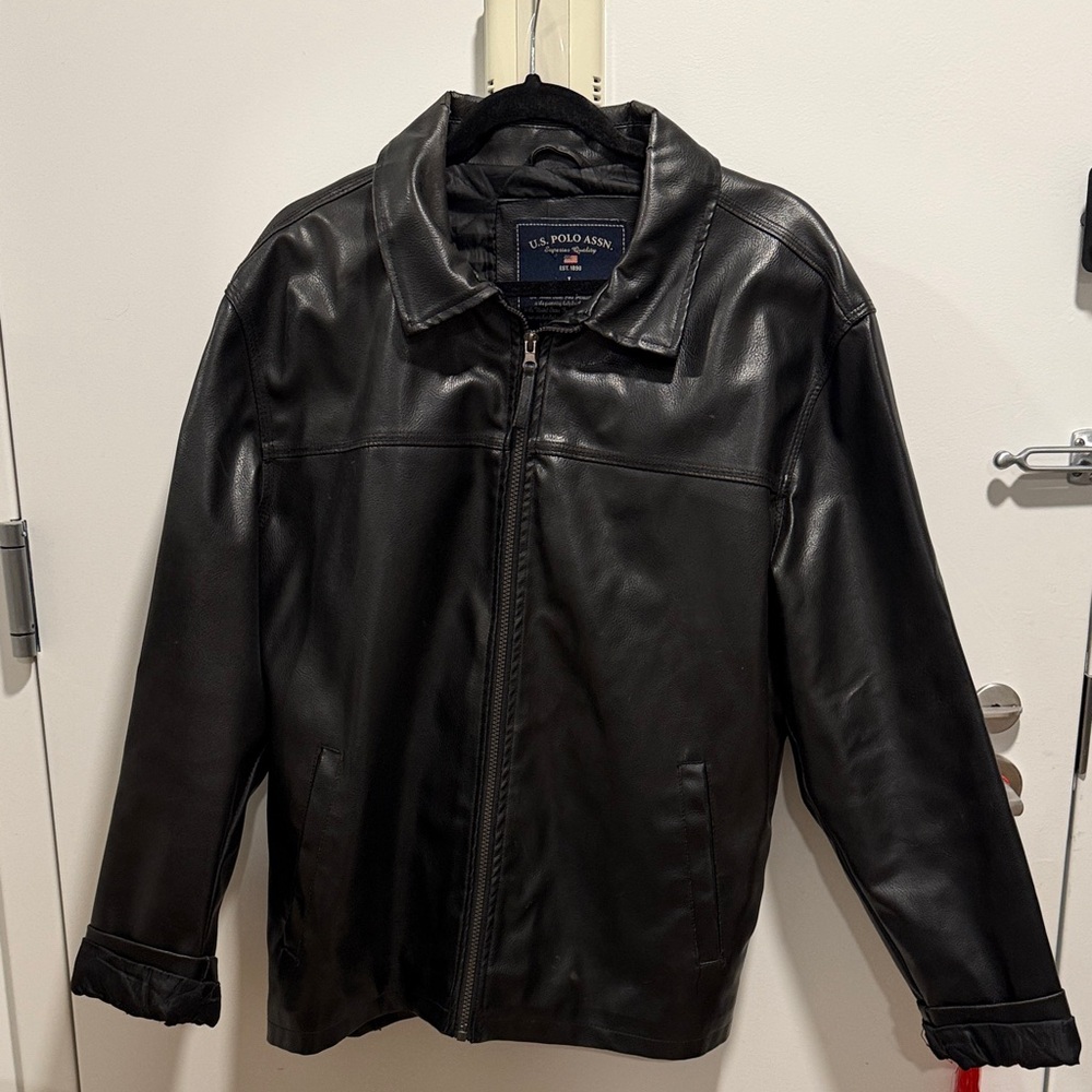 U.S. Polo Assn. Men's Classic Black Leather Jacket